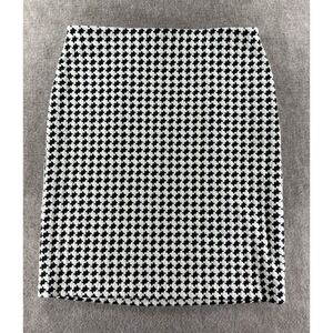 Philosophy Republic Clothing Skirt‎ Women's 10 Houndstooth Black White Stretch